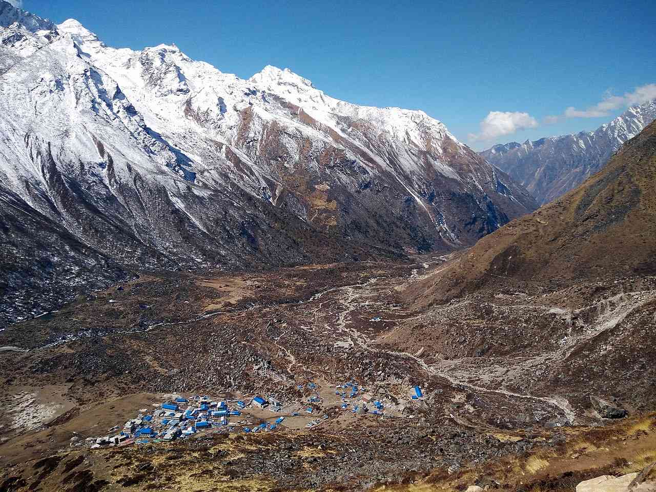 The stunning Kyanjin Gompa Village at Langtang Valley